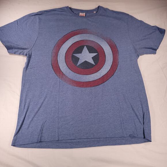 Marvel Captain America Graphic Short Sleeve Casual T Shirt Mens Size L Blue - Picture 2 of 9